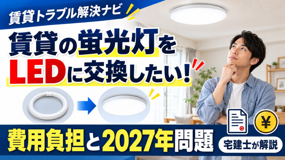賃貸の蛍光灯をLEDに交換したい！費用負担と2027年問題