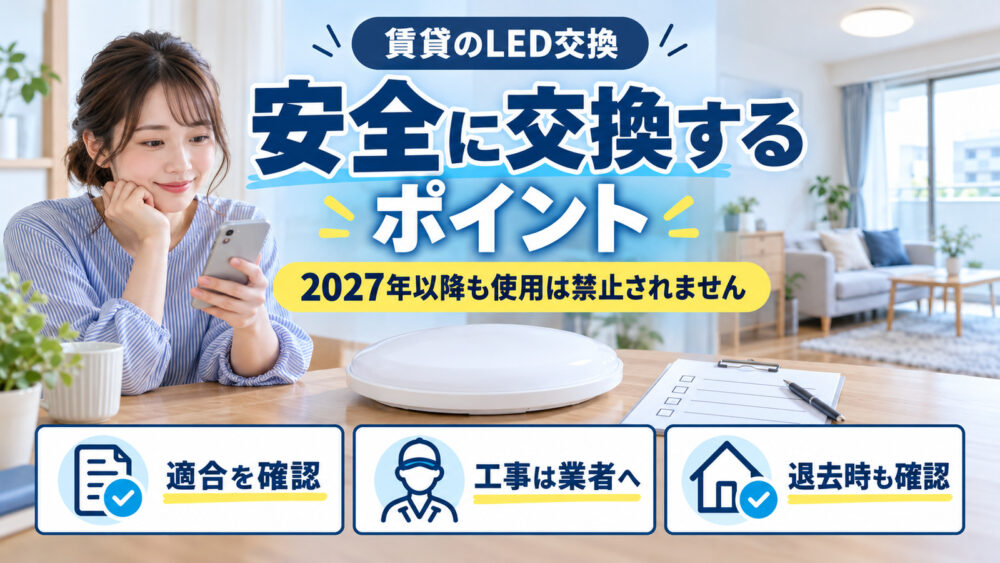 賃貸の蛍光灯をLEDへ交換する際の注意点