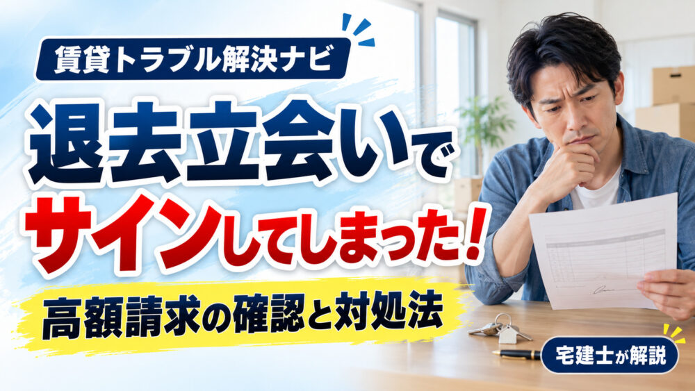 退去立会いでサインしてしまった！高額請求に納得できない時の確認と対処法