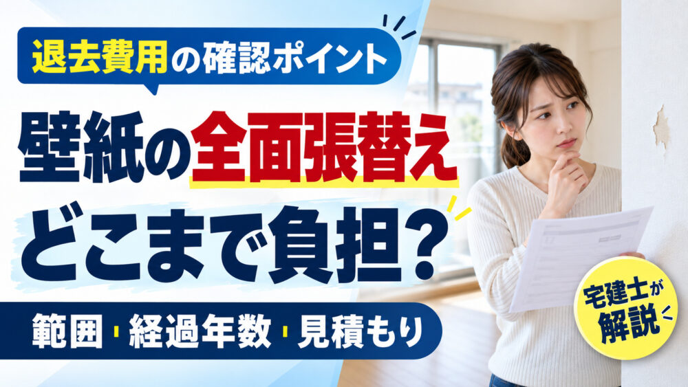 退去費用で壁紙の全面張り替えを請求された！負担範囲と見積もりの確認方法