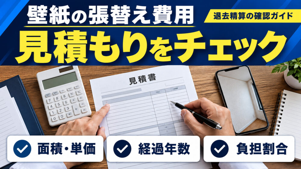 退去費用と壁紙全面張替えの見積確認